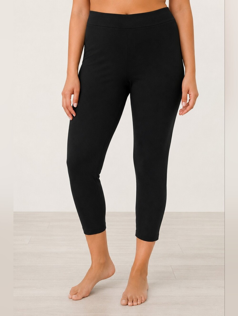 Soft Surroundings Women PXL Black Pull On Leggings Stretch Crop Pants Plus Size.